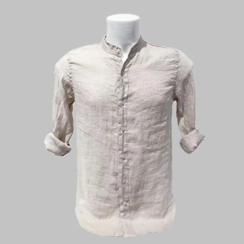 Camisa 100% Lino Beige Tierra