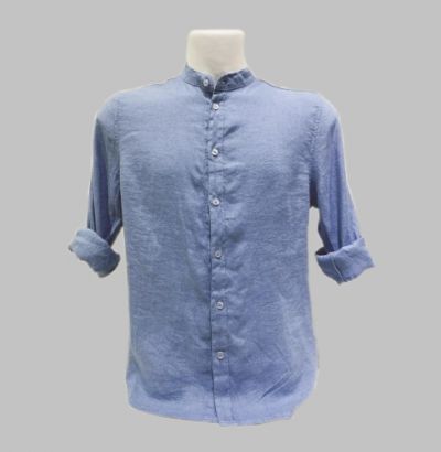 Camisa 100% Lino Azul